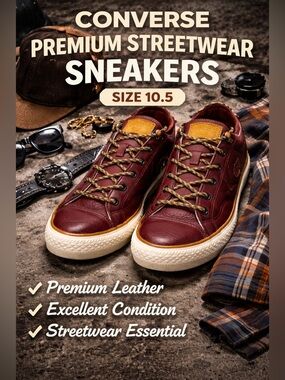Rare Converse StarPlayer Ox Burgundy Leather Low Top Sneakers Size 10.5